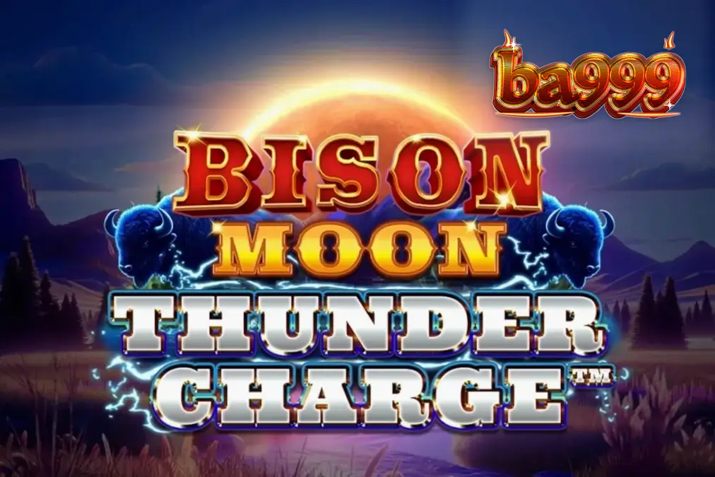 Bison Moon: Thunder Charge স্লটের দৃশ্যপট যেখানে বিদ্যুতায়িত আকাশ এবং বাইসন প্রতীক দেখা যাচ্ছে